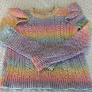 Loft spacedye ruffle sleeve sweater, small